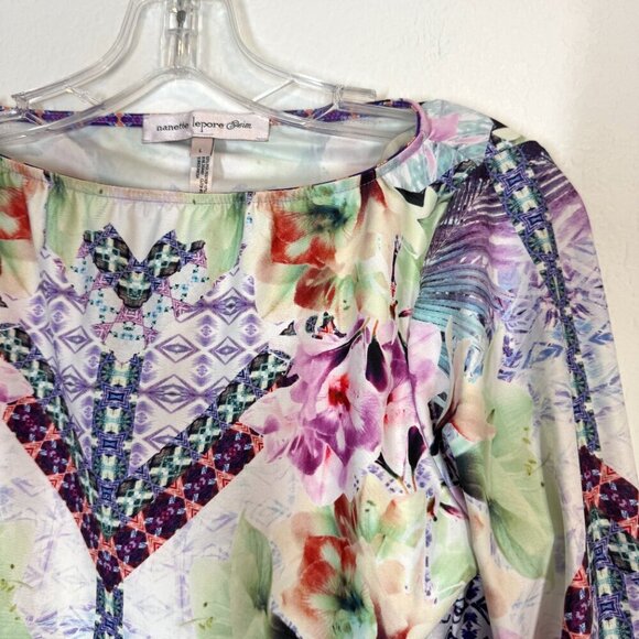 Nanette Lepore Swim Sun Top Crop Rashguard Floral Beach Large - Picture 6 of 12